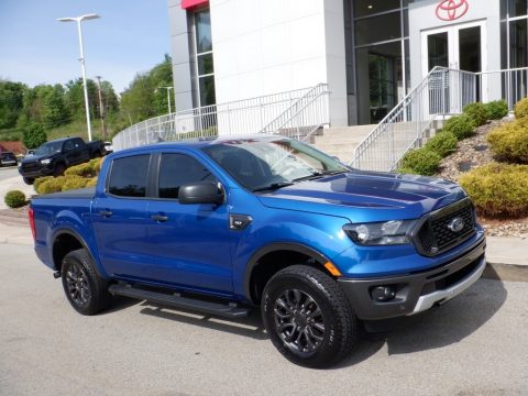 Lightning Blue Metallic Ford Ranger XLT SuperCrew 4x4.  Click to enlarge.