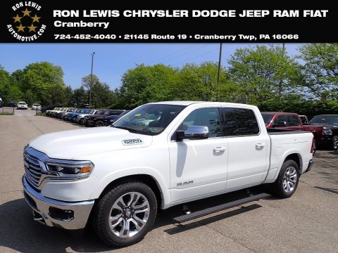 Ivory White Tri-Coat Pearl Ram 1500 Long Horn Crew Cab 4x4.  Click to enlarge.