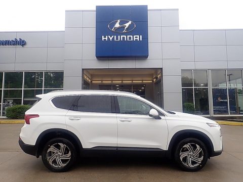 Serenity White Pearl Hyundai Santa Fe SEL AWD.  Click to enlarge.