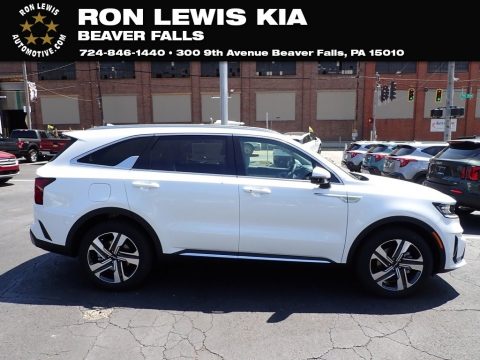 Snow White Pearl Kia Sorento Hybrid SX Prestige AWD Hybrid.  Click to enlarge.