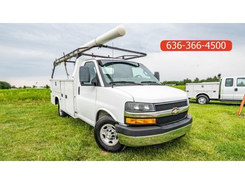 Summit White Chevrolet Express Cutaway 3500 Service Utility Truck.  Click to enlarge.