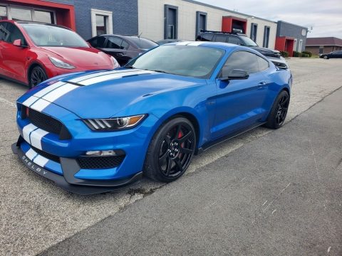 Velocity Blue Ford Mustang Shelby GT350R.  Click to enlarge.