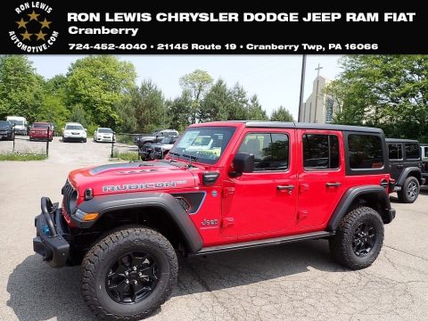 Firecracker Red Jeep Wrangler Unlimited Rubicon 4XE 20th Anniversary Hybrid.  Click to enlarge.