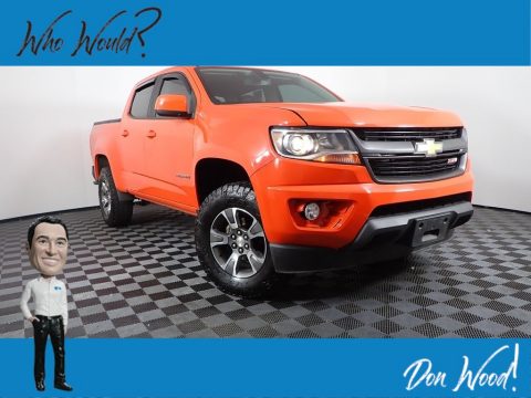 Crush (Orange) Chevrolet Colorado Z71 Crew Cab 4x4.  Click to enlarge.