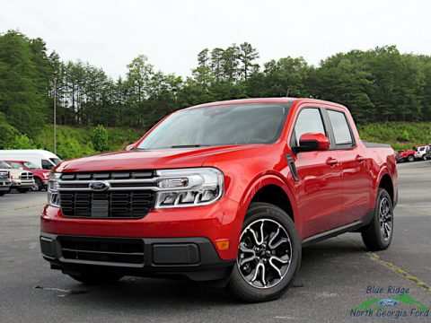 Hot Pepper Red Metallic Ford Maverick Lariat.  Click to enlarge.