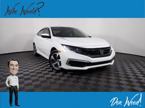 Platinum White Pearl Honda Civic LX Sedan.  Click to enlarge.