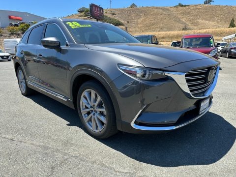 Machine Gray Metallic Mazda CX-9 Grand Touring AWD.  Click to enlarge.