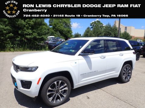 Bright White Jeep Grand Cherokee Overland 4XE.  Click to enlarge.