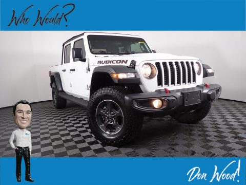 Bright White Jeep Gladiator Rubicon 4x4.  Click to enlarge.