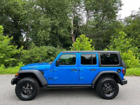 Hydro Blue Pearl Jeep Wrangler 4-Door Willys 4x4.  Click to enlarge.