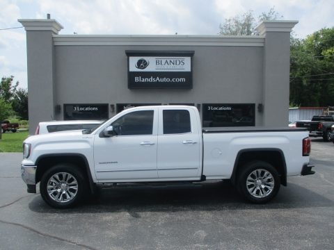 Summit White GMC Sierra 1500 SLT Double Cab 4WD.  Click to enlarge.