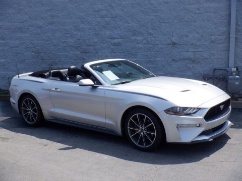 Ingot Silver Ford Mustang EcoBoost Premium Convertible.  Click to enlarge.