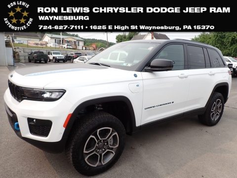 Bright White Jeep Grand Cherokee Trailhawk 4XE.  Click to enlarge.