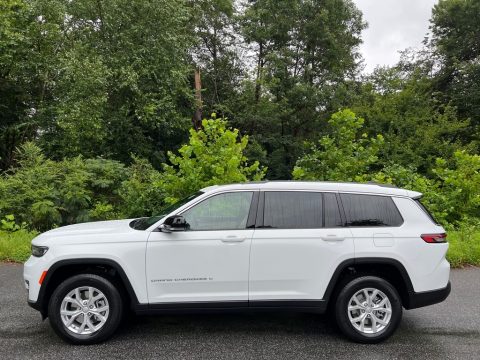 Bright White Jeep Grand Cherokee L Limited.  Click to enlarge.