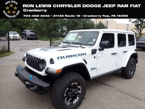 Bright White Jeep Wrangler 4-Door Rubicon X 4xe Hybrid.  Click to enlarge.