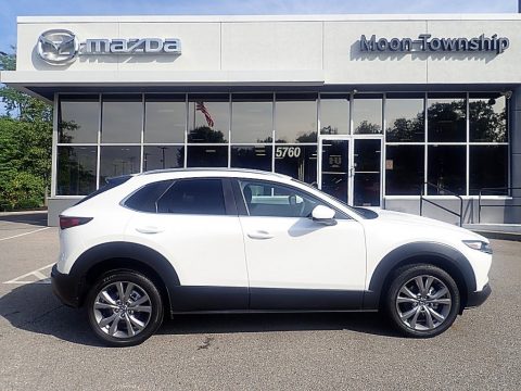 Snowflake White Pearl Mica Mazda CX-30 S Select AWD.  Click to enlarge.