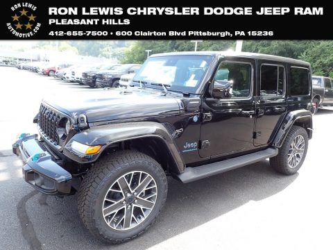 Black Jeep Wrangler 4-Door High Altitude 4xe Hybrid.  Click to enlarge.