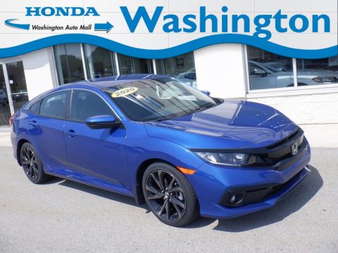 Aegean Blue Metallic Honda Civic Sport Sedan.  Click to enlarge.