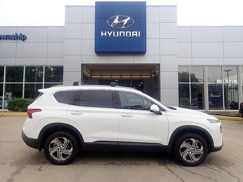 Serenity White Pearl Hyundai Santa Fe SEL AWD.  Click to enlarge.