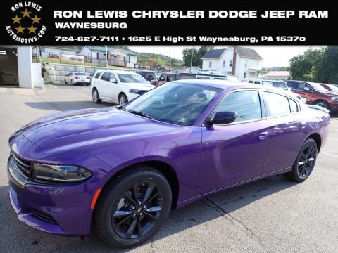 Plum Crazy Pearl Dodge Charger SXT AWD Blacktop.  Click to enlarge.