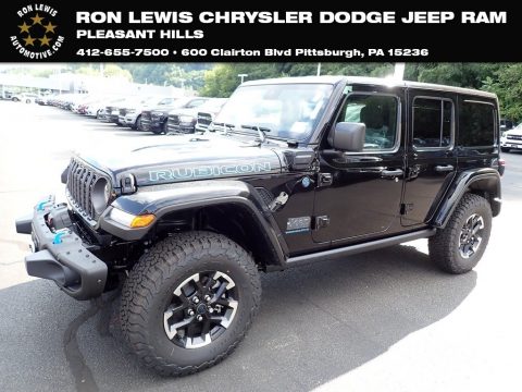 Black Jeep Wrangler 4-Door Rubicon X 4xe Hybrid.  Click to enlarge.