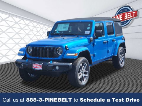 Hydro Blue Pearl Jeep Wrangler 4-Door Sport S 4xe Hybrid.  Click to enlarge.