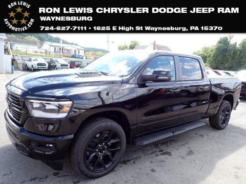 Diamond Black Crystal Pearl Ram 1500 Laramie Night Edition Crew Cab 4x4.  Click to enlarge.