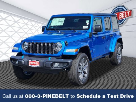 Hydro Blue Pearl Jeep Wrangler 4-Door Sport S 4xe Hybrid.  Click to enlarge.