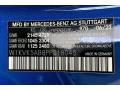 Mercedes-Benz Color Code 970 Starling Blue Metallic #11