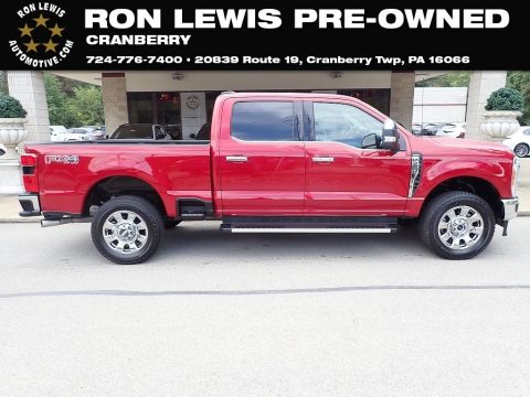 Rapid Red Metallic Ford F250 Super Duty Lariat Crew Cab 4x4.  Click to enlarge.