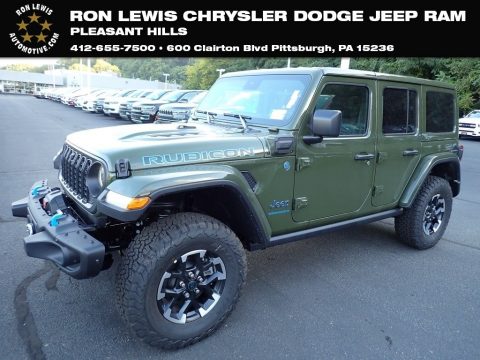 Sarge Green Jeep Wrangler 4-Door Rubicon X 4xe Hybrid.  Click to enlarge.