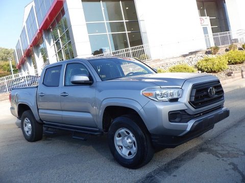 Silver Sky Metallic Toyota Tacoma SR5 Double Cab 4x4.  Click to enlarge.