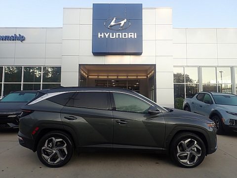 Amazon Gray Hyundai Tucson Limited Hybrid AWD.  Click to enlarge.