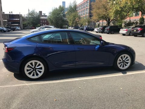 Deep Blue Metallic Tesla Model 3 Standard Range Plus.  Click to enlarge.
