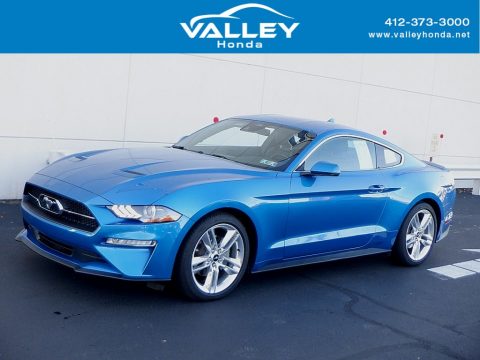 Velocity Blue Metallic Ford Mustang EcoBoost Premium Fastback.  Click to enlarge.