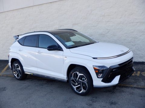 Atlas White Hyundai Kona N Line AWD.  Click to enlarge.