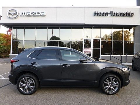 Machine Gray Metallic Mazda CX-30 S Premium AWD.  Click to enlarge.