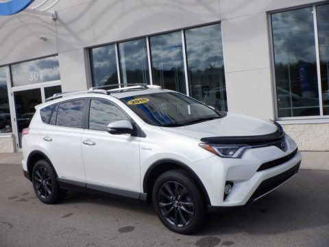 Blizzard Pearl Toyota RAV4 Limited Hybrid AWD.  Click to enlarge.
