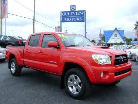 Radiant Red 2006 Toyota Tacoma PreRunner TRD Double Cab with Gray interior 