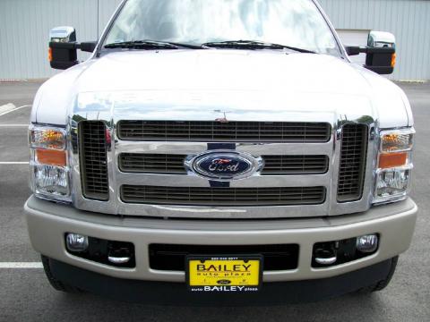 White Platinum Tri-Coat Ford F250 Super Duty King Ranch Crew Cab 4x4.  Click to enlarge.