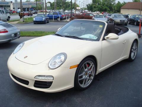 Cream White Porsche 911 Carrera S Cabriolet.  Click to enlarge.