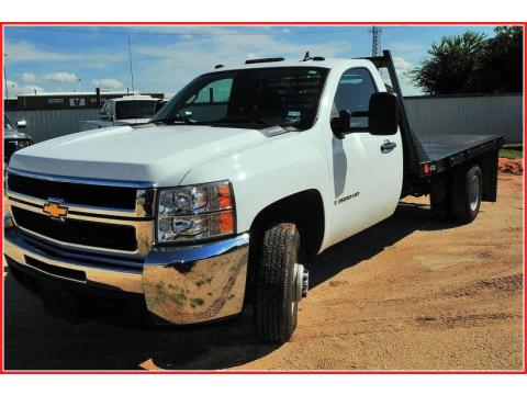 Summit White Chevrolet Silverado 3500HD Regular Cab Chassis Stake Truck.  Click to enlarge.