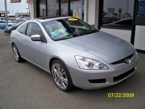 Satin Silver Metallic 2004 Honda Accord EX V6 Coupe with Black interior 