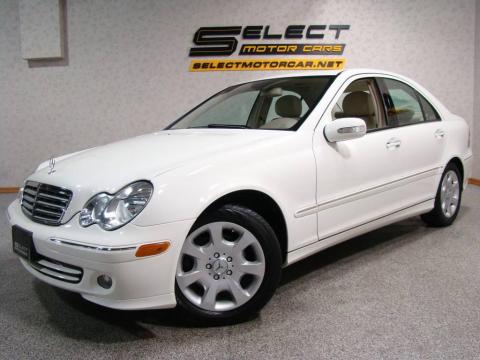 Alabaster White Mercedes-Benz C 280 4Matic Luxury.  Click to enlarge.