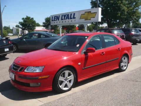 Laser Red Saab 9-3 Aero Sport Sedan.  Click to enlarge.