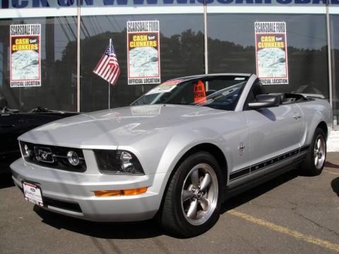 Satin Silver Metallic Ford Mustang V6 Premium Convertible.  Click to enlarge.