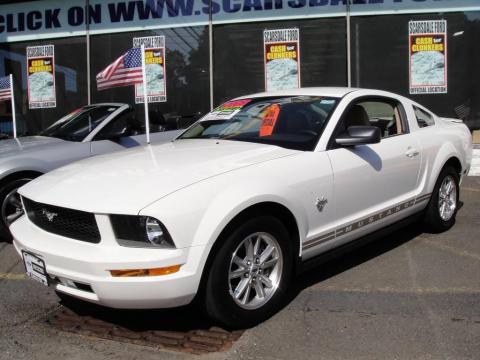 Performance White Ford Mustang V6 Coupe.  Click to enlarge.