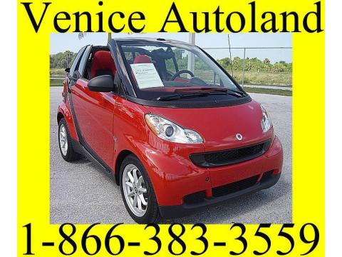 Rally Red Smart fortwo passion cabriolet.  Click to enlarge.