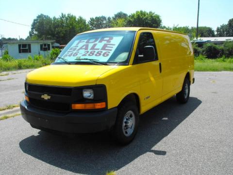 Yellow Chevrolet Express 2500 Commercial Van.  Click to enlarge.