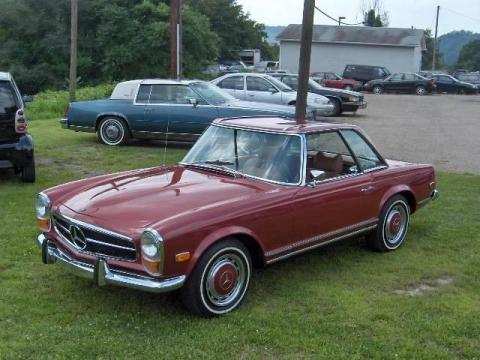 Red Metallic 1971 Mercedes-Benz SL Class 280 SL Roadster with Saddle 